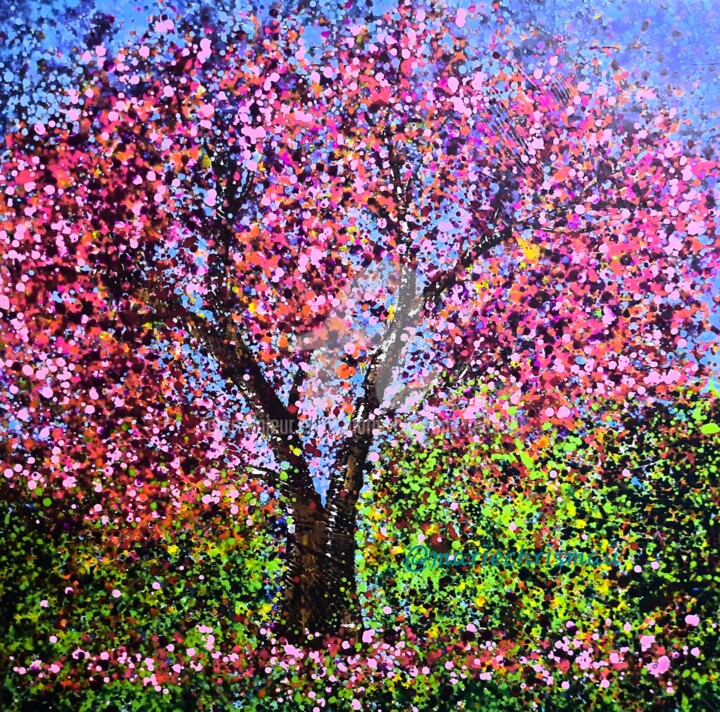 Peinture intitulée "Spring" par Marie-Christine Maudet, Œuvre d'art originale, Acrylique Monté sur Châssis en bois