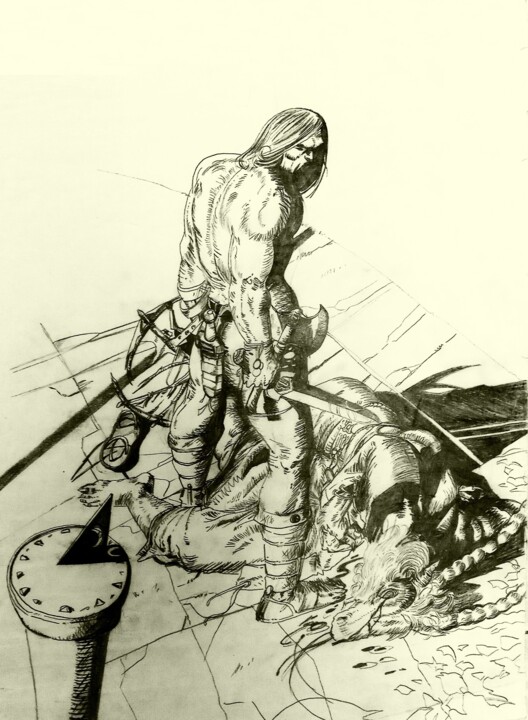 CONAN THE BARBARIAN 1970-1980-1990 TRIBUTE HOMMAGE COMIC 图画, 16.5x11.4 in