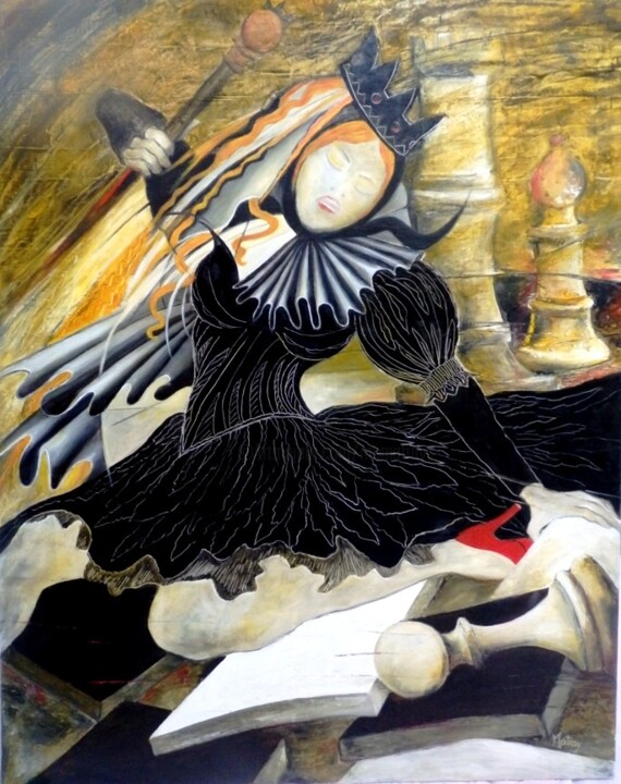 Echec à la reine noire 绘画, 36.2x28.7 in