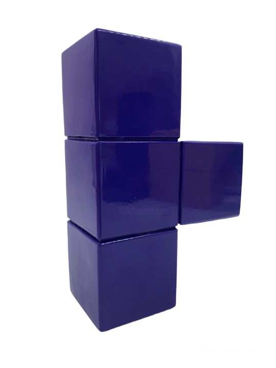 Alter Ego Cubes Violet 雕塑, 7.7x5.1 in