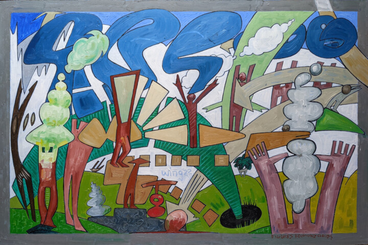 Painting titled "Figures Becoming Cl…" by Gerald Shepherd F.F.P.S., Original Artwork, Oil