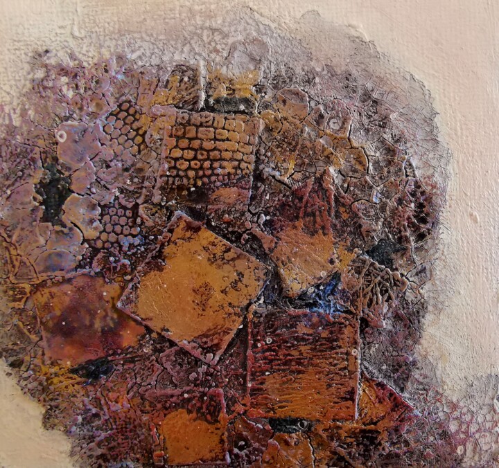 Squares on Mahogany Surface Collages, 3.9x3.9 in