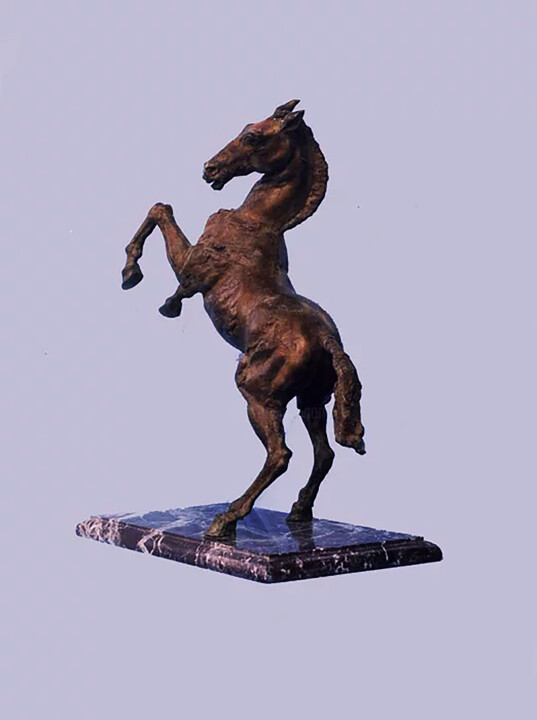 Horse. Butsyfal. 雕塑, 17.7x19.7 in