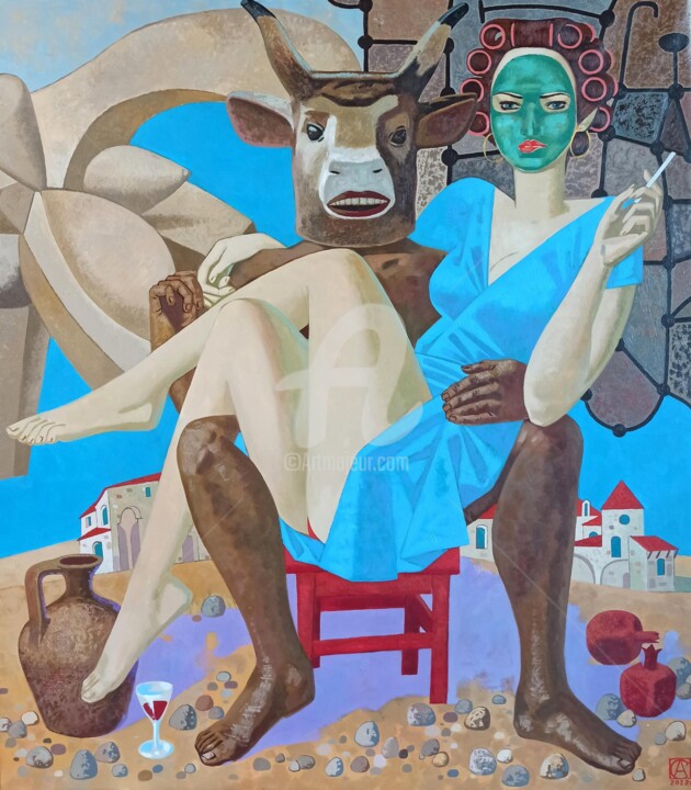 Minotaur from Spain 绘画, 27.2x24 in