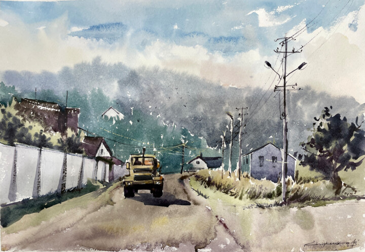 Skhidnitsya Village 绘画, 12x16 in