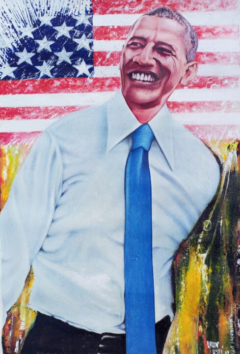 Barack Obama, Former USA President and Nobel prize winner 绘画, 35.4x23.6 in