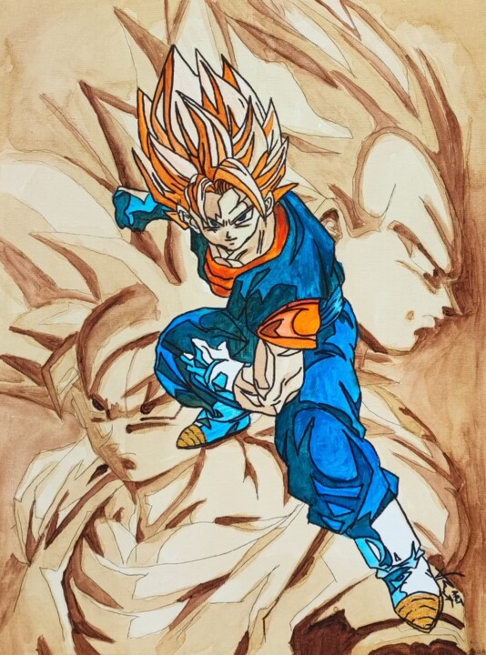 "Stop War"- Goku 绘画, 15.8x11.8 in