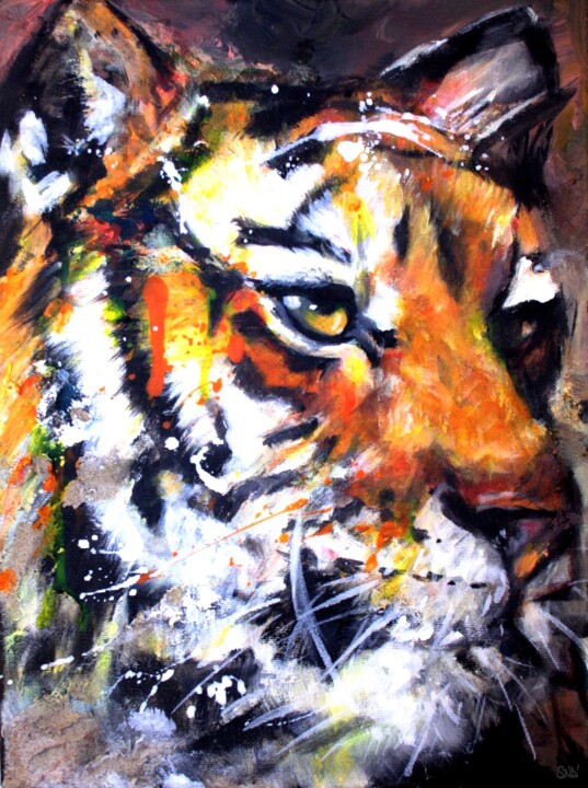 Tigre 2. 绘画, 15.8x11.8 in