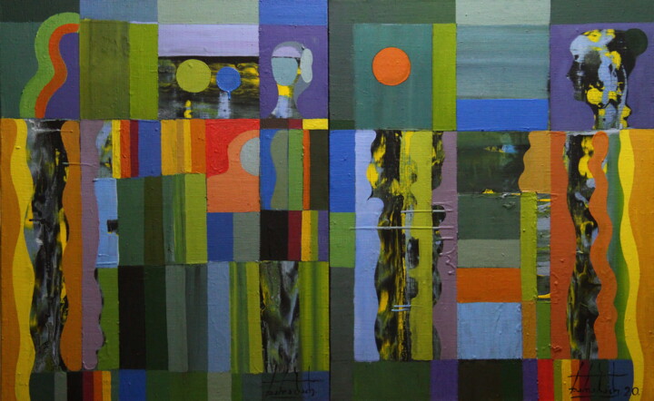 Contemplation. Diptych 绘画, 39.4x63 in