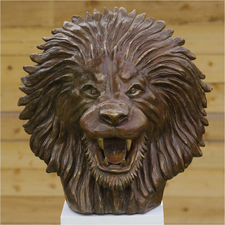 Sculpture titled "Lion" by Zef, Original Artwork, Bronze