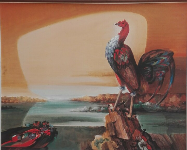 Amanecer gallero 绘画, 24x31.5 in