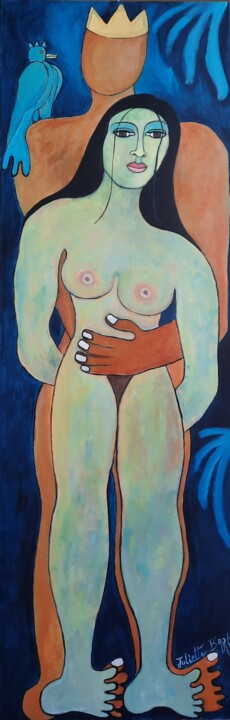 Le choix du roi et l oiseau 绘画, 59.1x19.7 in