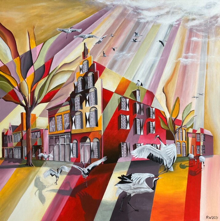 Painting titled "Outbreak" by René Wissink, Original Artwork, Acrylic