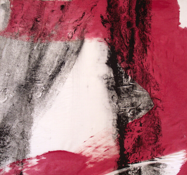 Zen - Frottage von Baumrinden auf Leinwand #2 印花与版画, 13x13 in