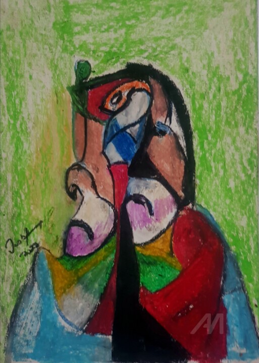 Split faces 绘画, 16.9x11.8 in