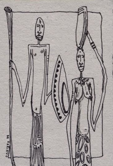 Drawing titled "Cartolina" by Filippo De Mariano, Original Artwork