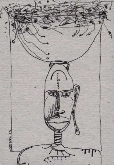Drawing titled "Cartolina" by Filippo De Mariano, Original Artwork