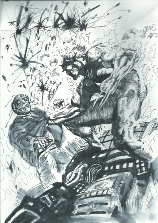 X-MEN UNCANNY MARVEL WOLVERINE Homenaje Comic 1980 1990 INK 图画, 11.4x8.3 in