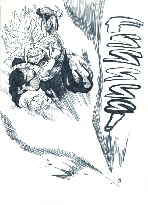 DRAGON BALL Z Tribute hommage 1990 SAIYAN SUPER TRUNKS Manga 图画, 16.5x11.4 in