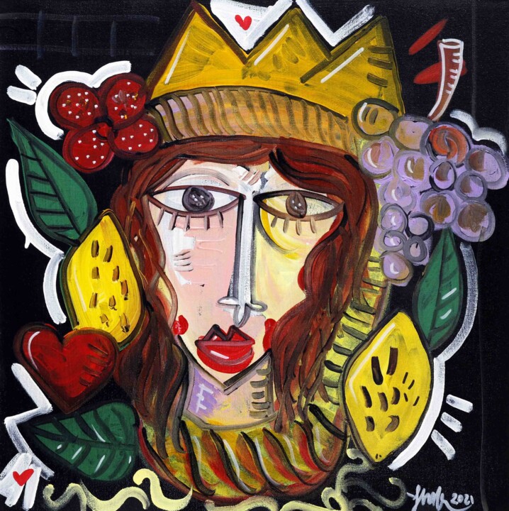 Testa di Moro Donna 绘画, 19.7x19.7 in