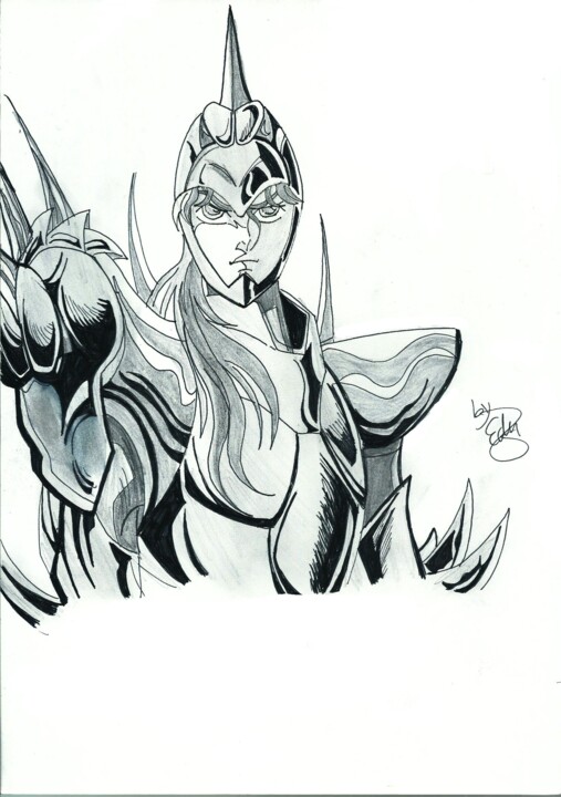 TRIBUTE SAINT SEIYA ZODIAC 1980-1990 MANGA ANIME Siegfried 图画, 11.4x8.3 in