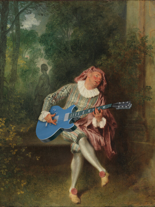 Guitar Classic Painting 绘画, 20x15 in