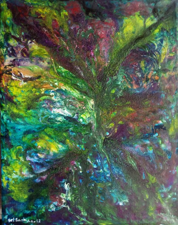 Night Fern 绘画, 19.7x15.8 in
