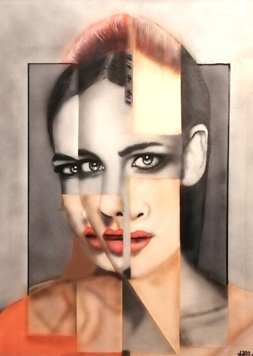 Peinture intitulée "Triple vue" par Aéro, Œuvre d'art originale, Acrylique Monté sur Châssis en bois