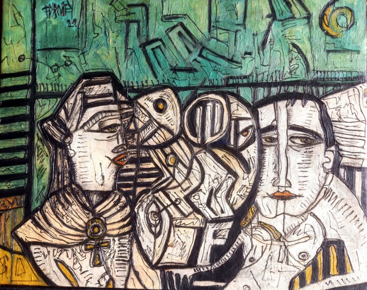 Peinture intitulée ""the end"2021" par Frédérique Manley, Œuvre d'art originale, Huile
