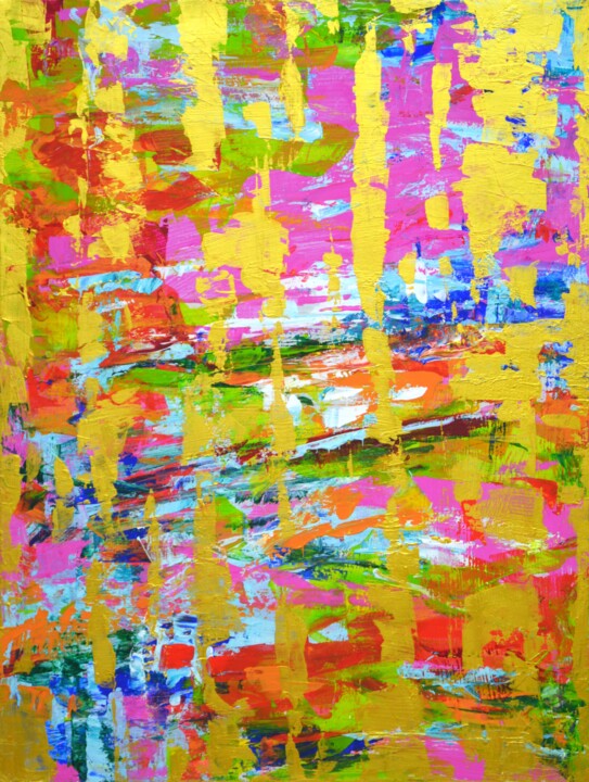 Expression with gold. 绘画, 31.5x23.6 in