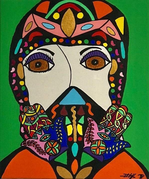 Peinture intitulée "Zohra" par Philippe Seigle, Œuvre d'art originale, Acrylique Monté sur Châssis en bois