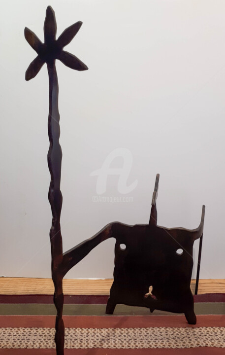Sculptuur getiteld "Gardien d'Etoile" door Setch, Origineel Kunstwerk, Metalen
