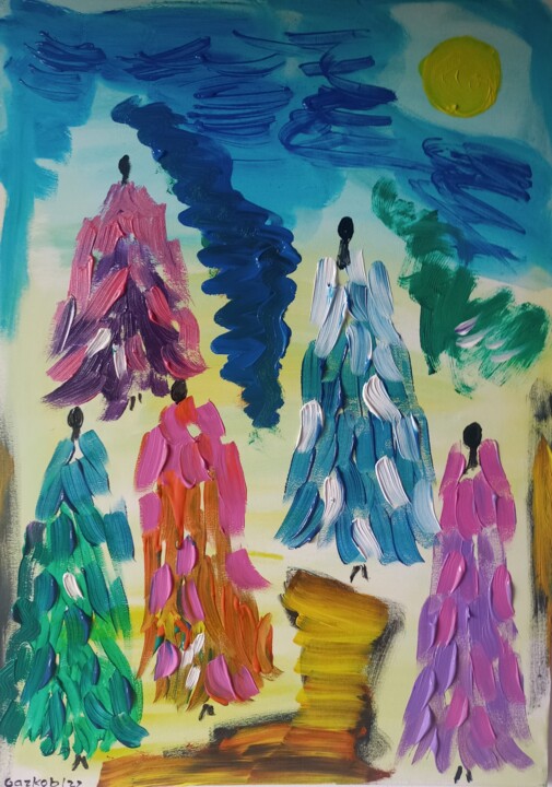 Africa II - Afrique II 绘画, 27.6x19.7 in
