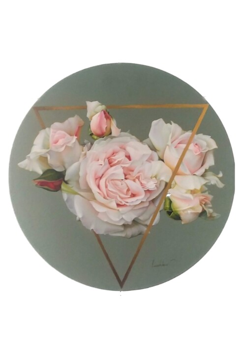 绘画 标题为“"White Roses" In Th…” 由Vasyl Luchkiv, 原创艺术品, 油