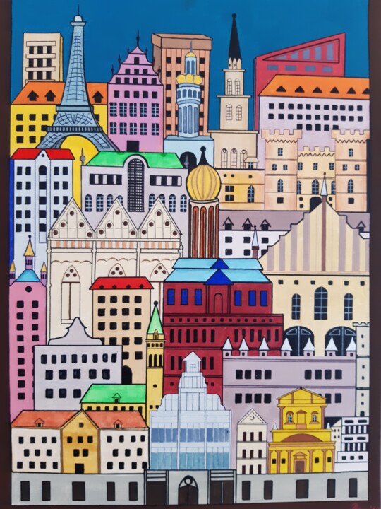 European Architectur 绘画, 27.6x19.7 in