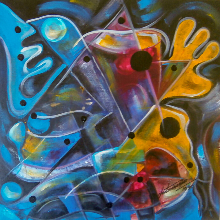 Complexidades do Expressionismo 90/4 绘画, 15.8x15.8 in