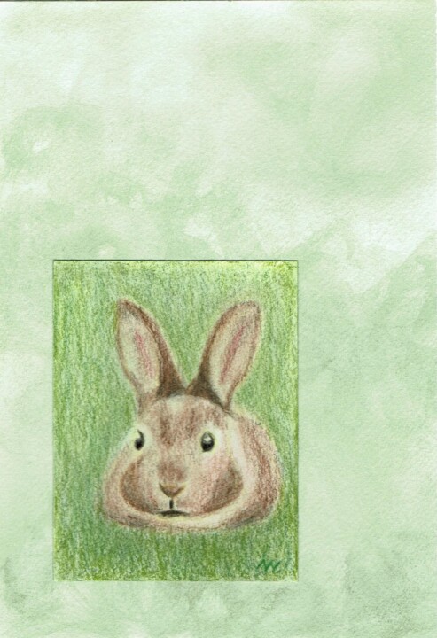 Ein Häschen sprachlos schön 绘画, 8.2x5.7 in