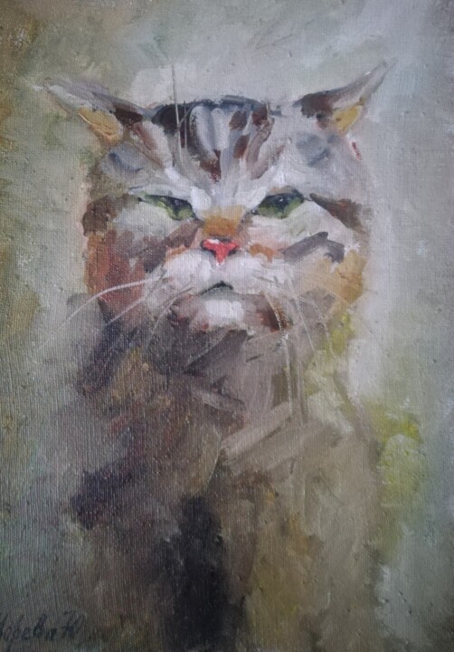 Brazen Cat -) 绘画, 16.9x12.6 in