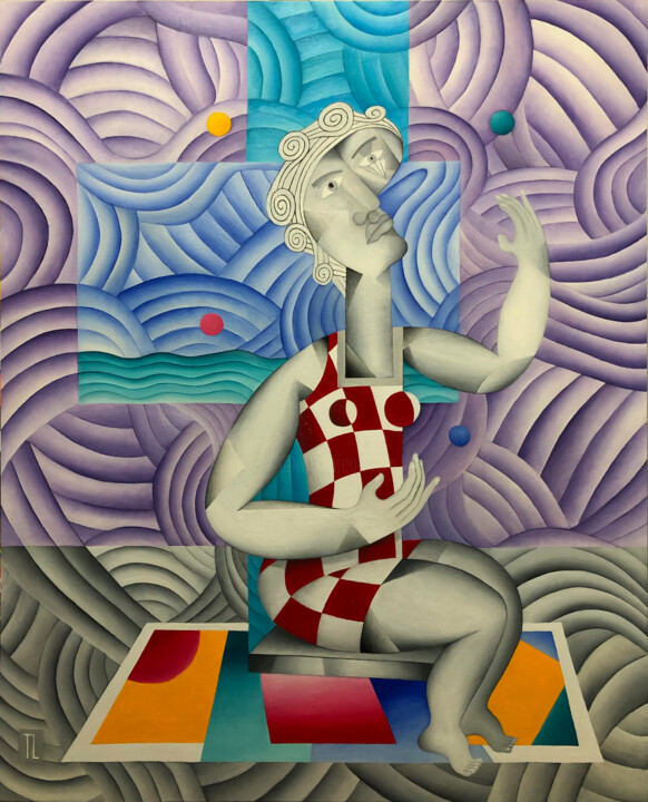 绘画 标题为“Mulher no Balanço” 由José Roberto Teixeira Leite Junior, 原创艺术品, 油 安装在木质担架架上
