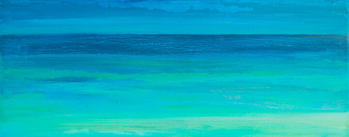 Painting titled "Sea 11" by Nathalia Chipilova, Original Artwork, Acrylic Mounted on Wood Stretcher frame