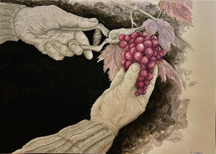 “MANUS ET VINUM I” 图画, 11.8x16.5 in