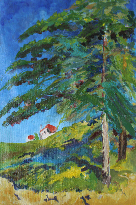 The old red house 绘画, 15x9.8 in