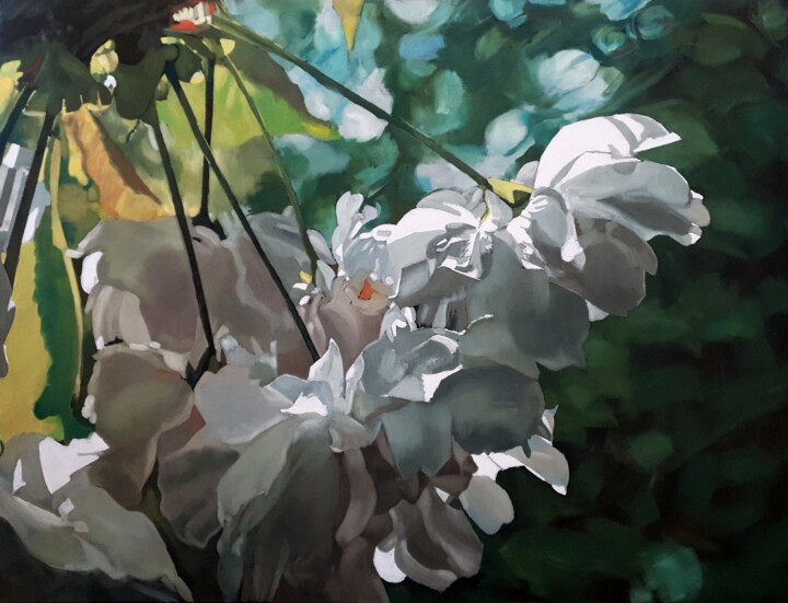 Schilderij getiteld "Pavasaris VI" door Franck Le Boulicaut, Origineel Kunstwerk, Olie