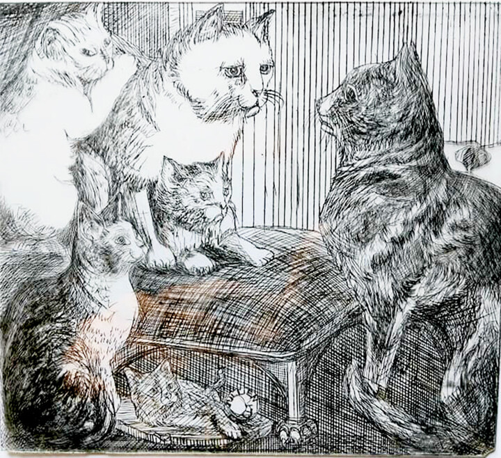 Paternité Printmaking, 6.7x7.1 in