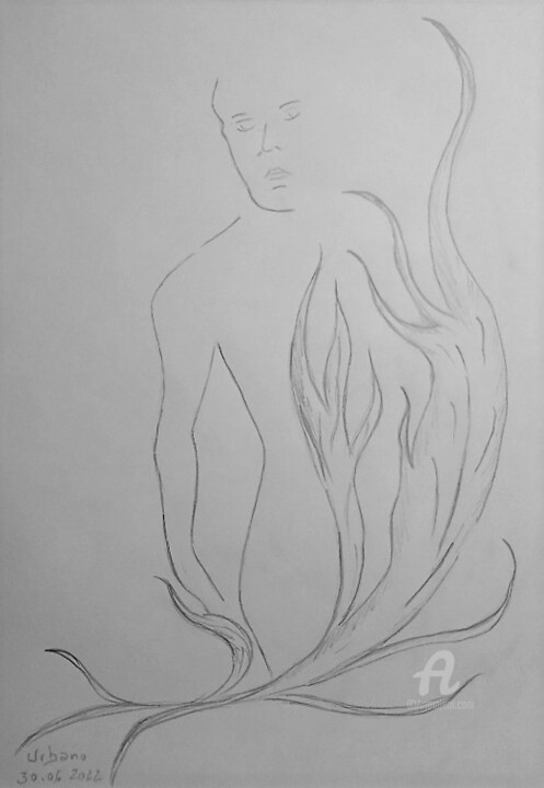 L' homme nu. 图画, 16.1x11.8 in