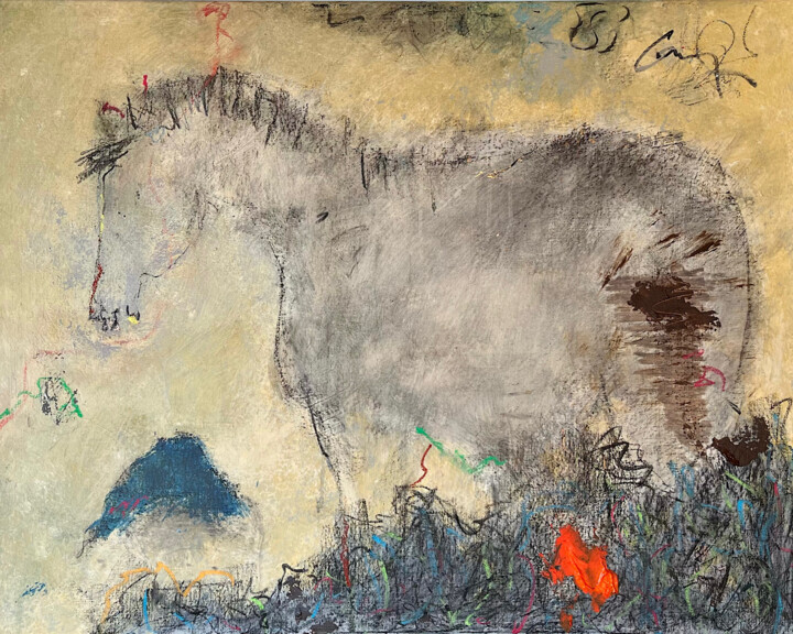Cheval dans la brume 绘画, 28.7x36.2 in
