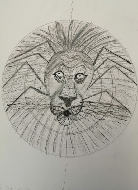 Le lion et le moucheron 图画, 16.5x11.7 in
