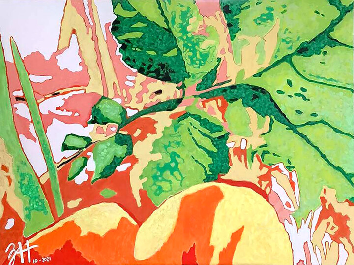 Green Leaves 绘画, 30x40 in