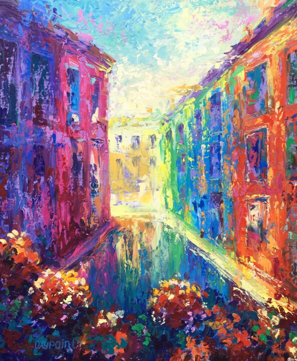 "Color dream about Venice" 绘画, 23.6x19.7 in