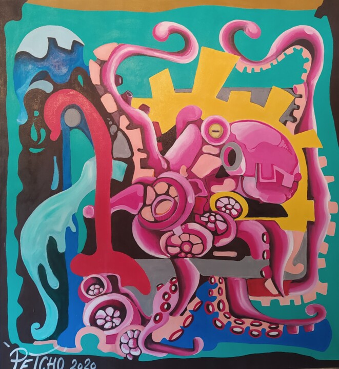 Le pouffre 绘画, 55.1x55.1 in